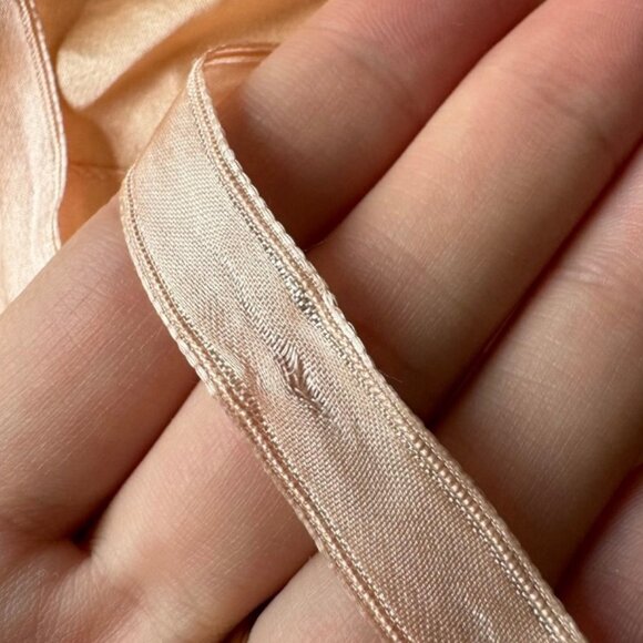 1940s Queen Mary Vintage Lace Nightgown – Antique Peach Enka Rayon Silk – S/M - Picture 15 of 15